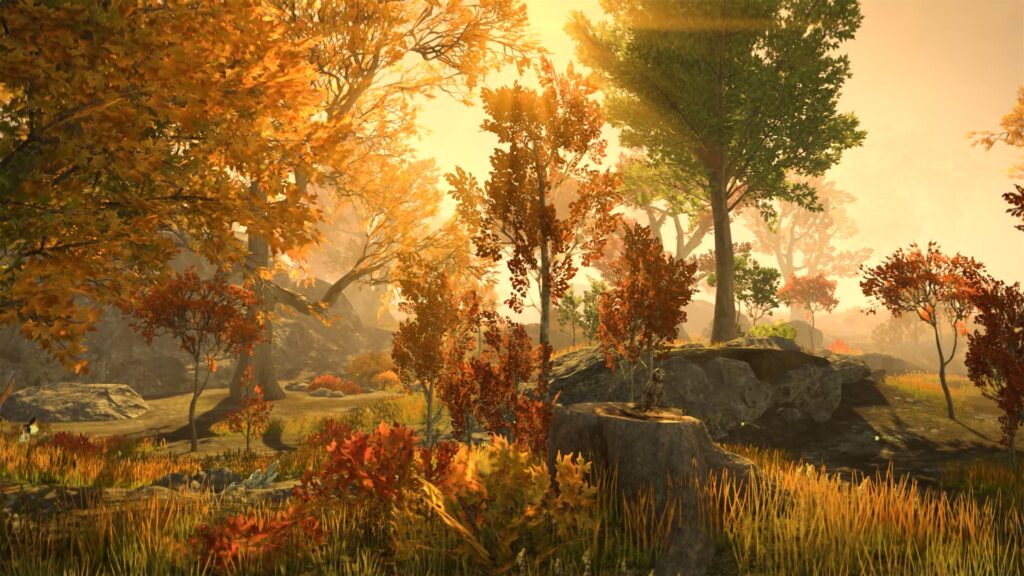 The Gold Road biome features many gold and red-coloured plants. It is extremely reminiscent of the Gold Road area in TES IV: Oblivion.